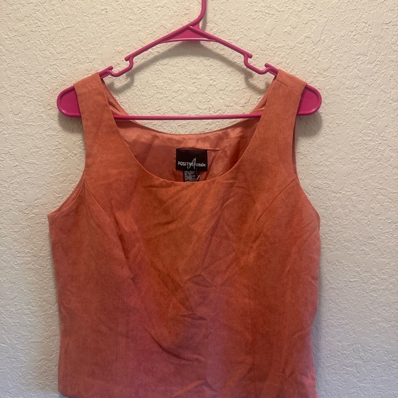 Positively Attitude Burnt Orange Faux Suede Vintage Tank - Picture 7 of 8